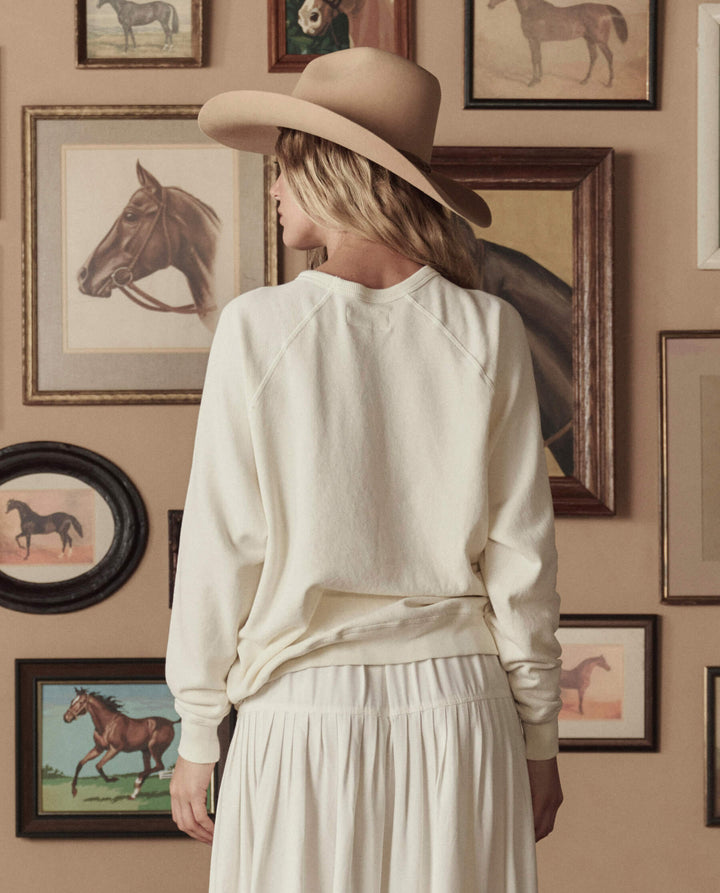 The College Sweatshirt with Stetson Graphic - White Washed