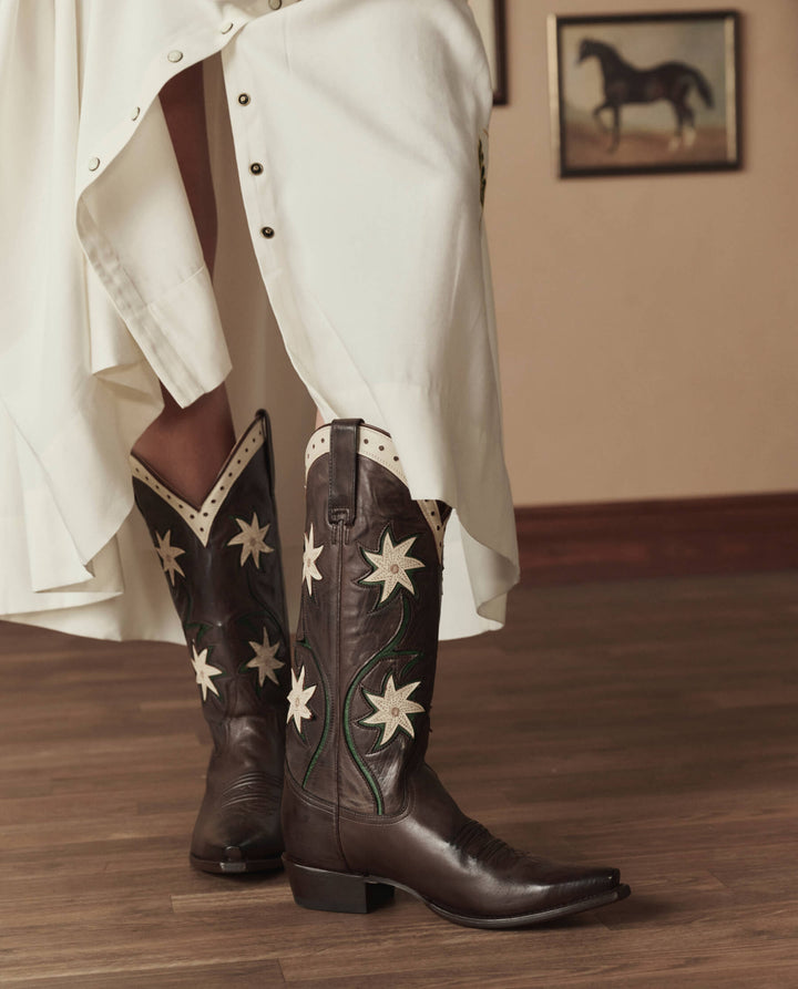 The Cowboy Boot - Brown Floral