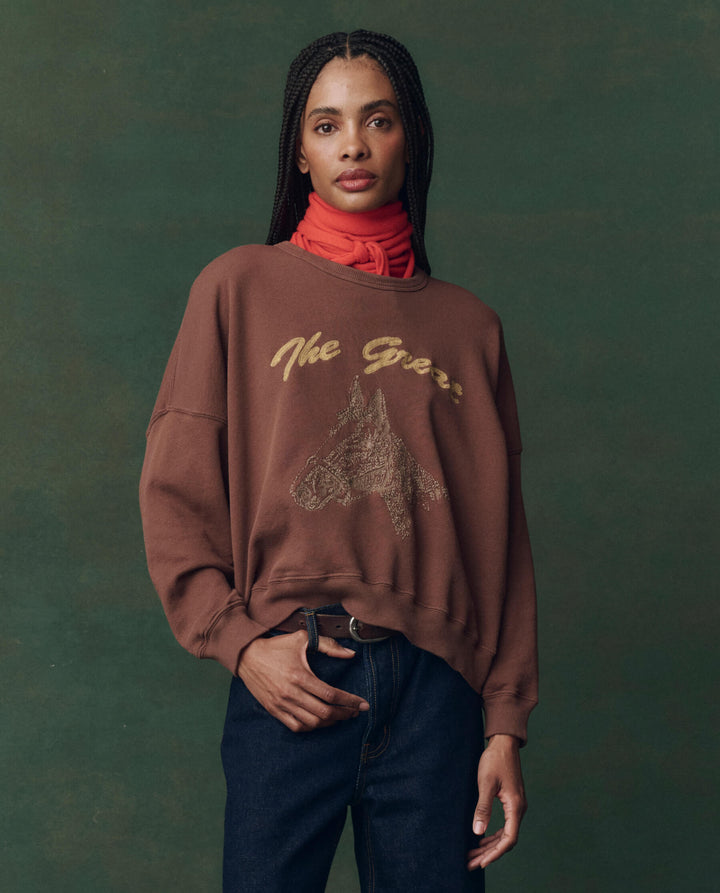 The Teammate Sweatshirt w/Horse Embroidery - Umber