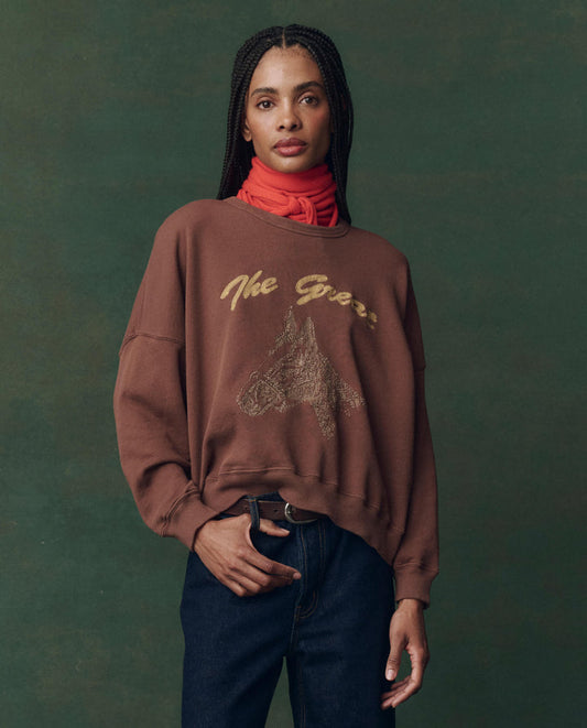 The Teammate Sweatshirt w/Horse Embroidery - Umber