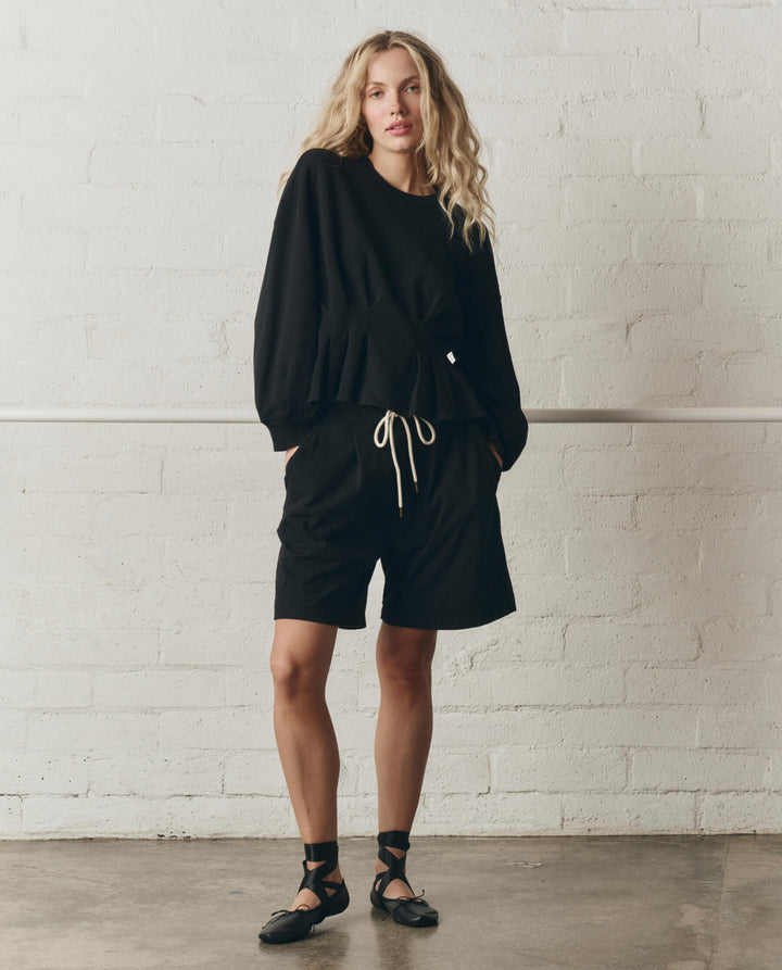 The Slouchy Corset Sweatshirt - True Black