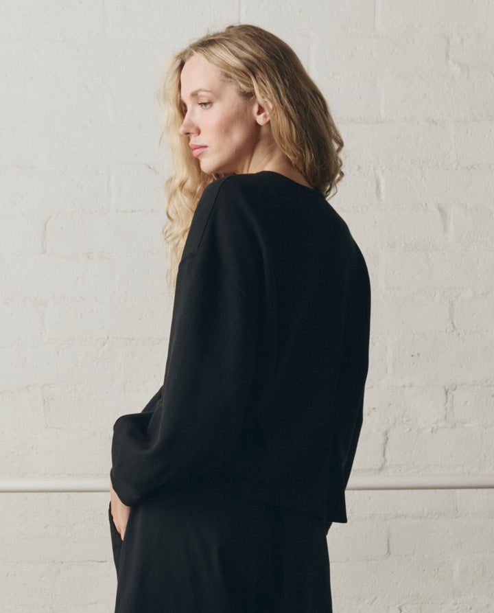 The Slouchy Corset Sweatshirt - True Black