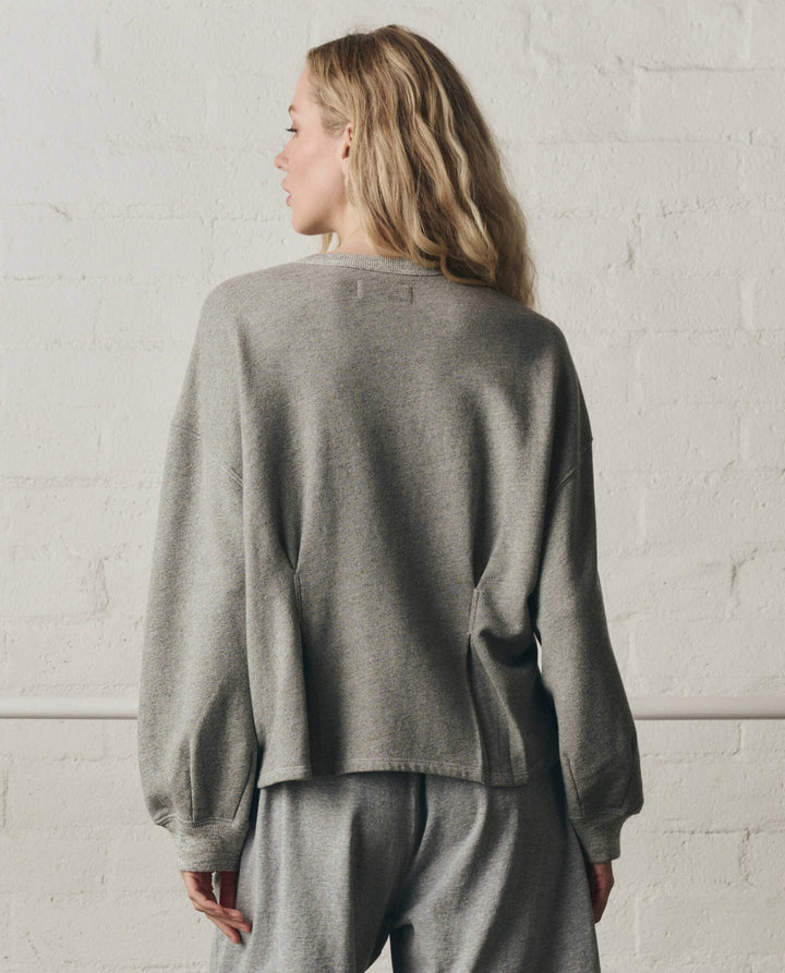 The Slouchy Corset Sweatshirt - Varsity Grey