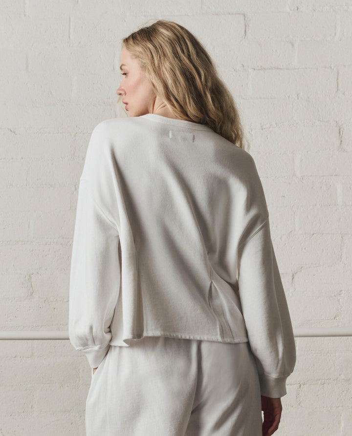 The Slouchy Corset Sweatshirt - True White