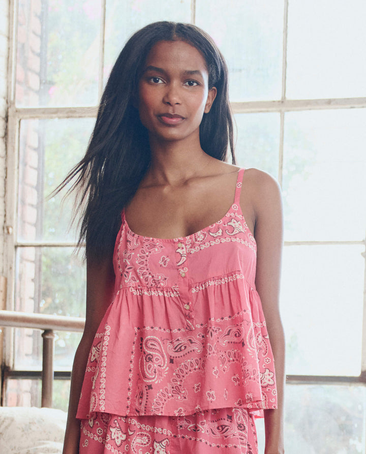 The Nighttime Cami - Pink Bandana Patchwork