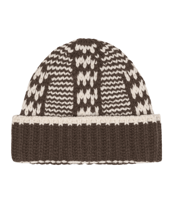 The Chalet Beanie -  Walnut & Cream