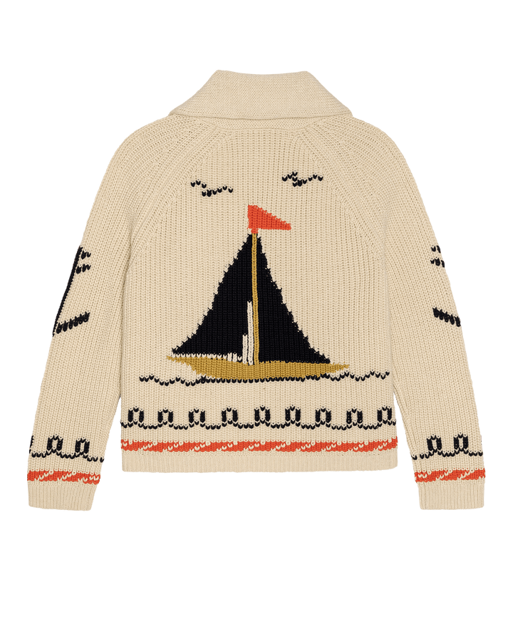 The Sailboat Lodge Cardigan - Cream