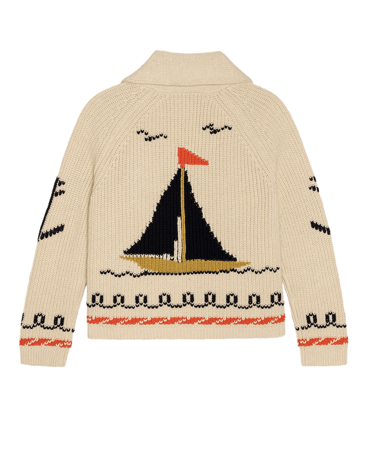 The Sailboat Lodge Cardigan - Cream