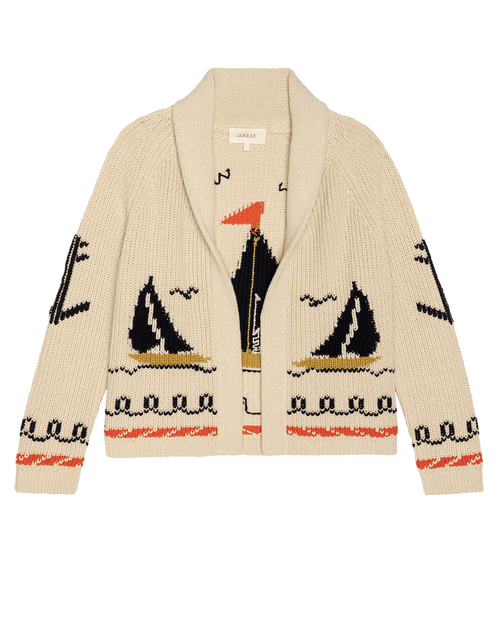The Sailboat Lodge Cardigan - Cream