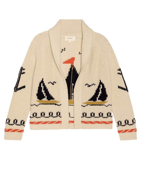The Sailboat Lodge Cardigan - Cream