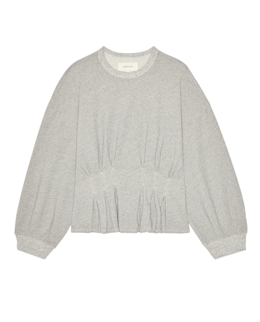 The Slouchy Corset Sweatshirt - Varsity Grey