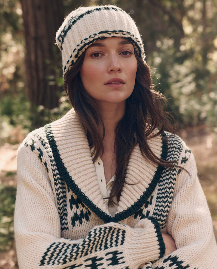 The Chalet Beanie -  Cream/Forest