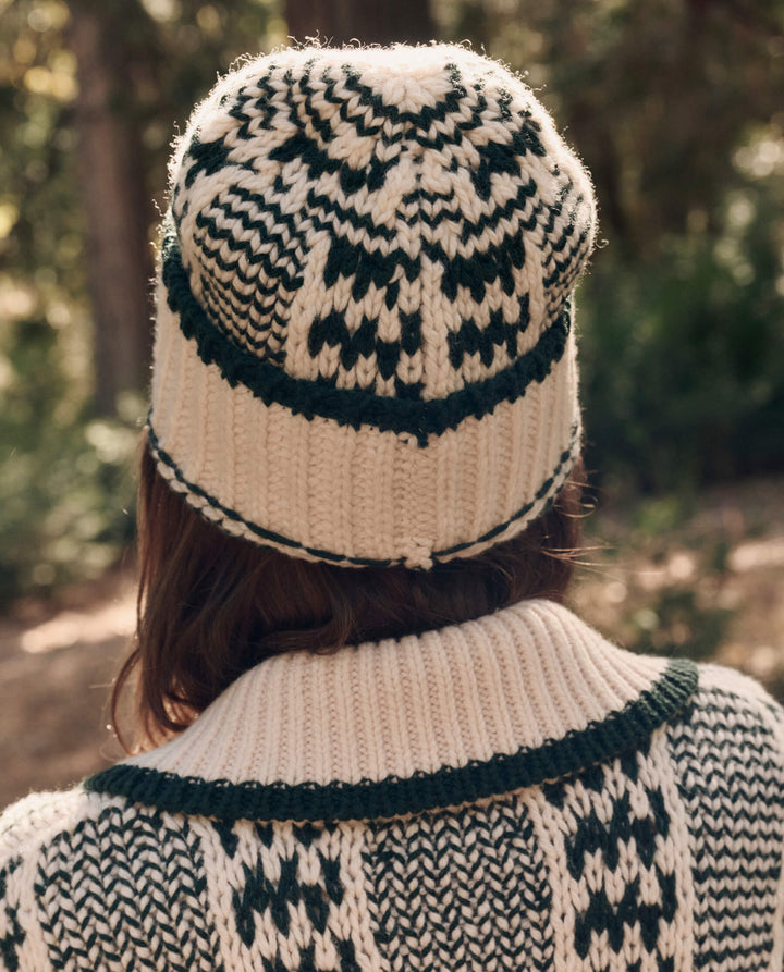 The Chalet Beanie -  Cream/Forest