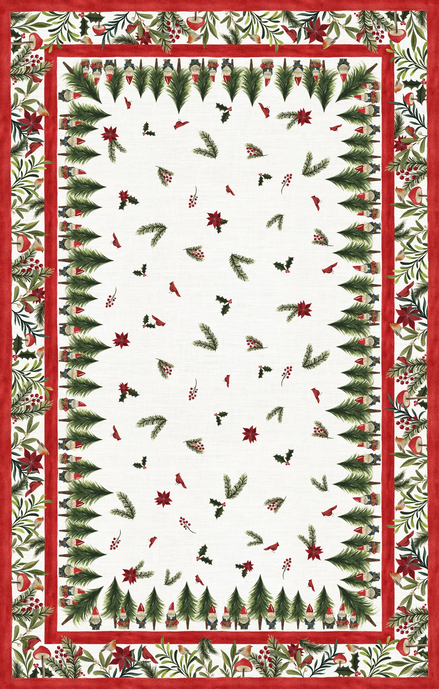 Jolly Elf Linen Tablecloth