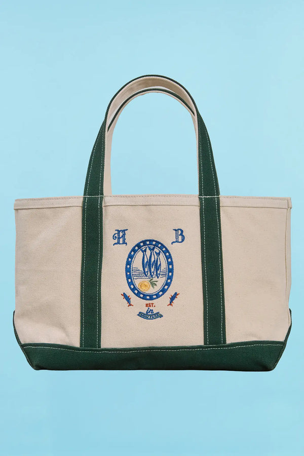 Canvas Tote - Medium - Natural/Green