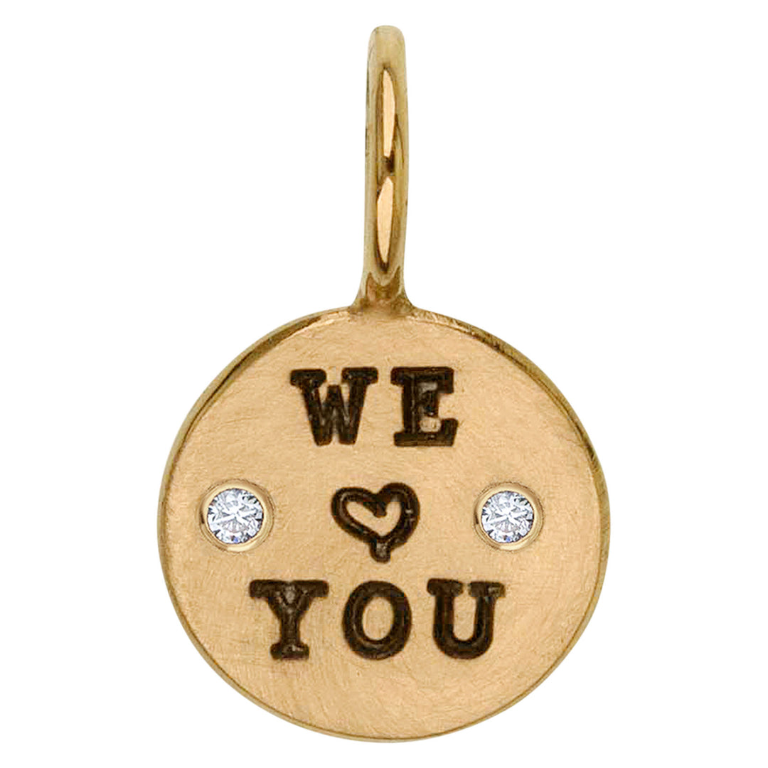 14k Yellow Gold 'We Love You' Round Charm