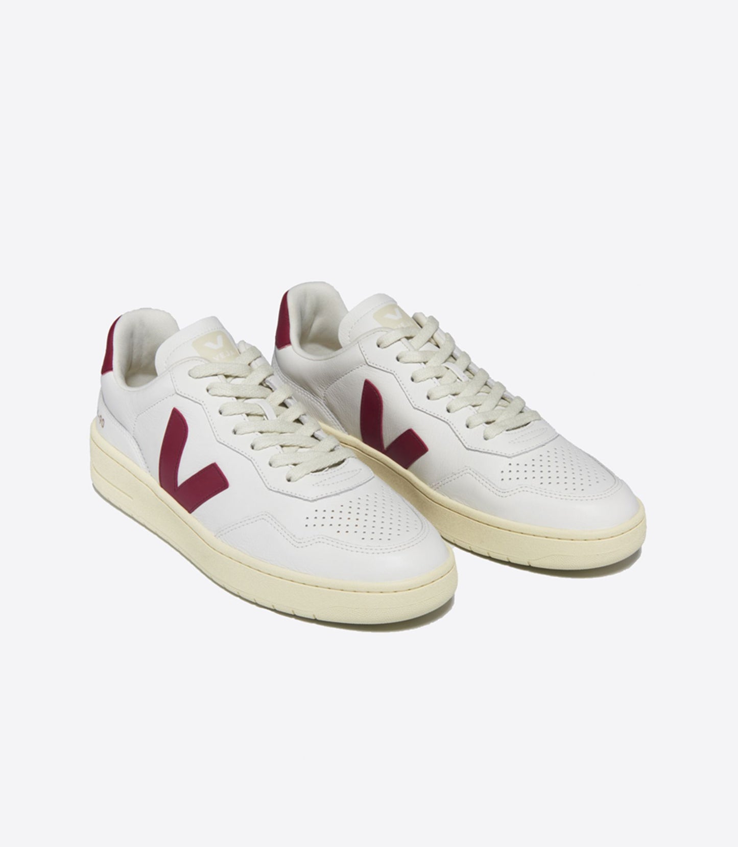 V-90 Leather Sneaker - White/Marsala