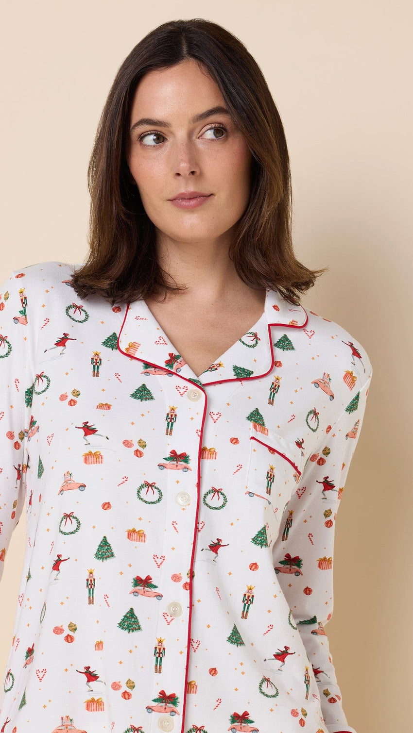 A Very Vintage Christmas Pima Knit Pajamas - Long Sleeved