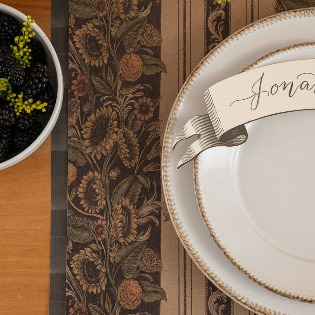 Paper Placemat Pad - Vintage Sunflower Stripe