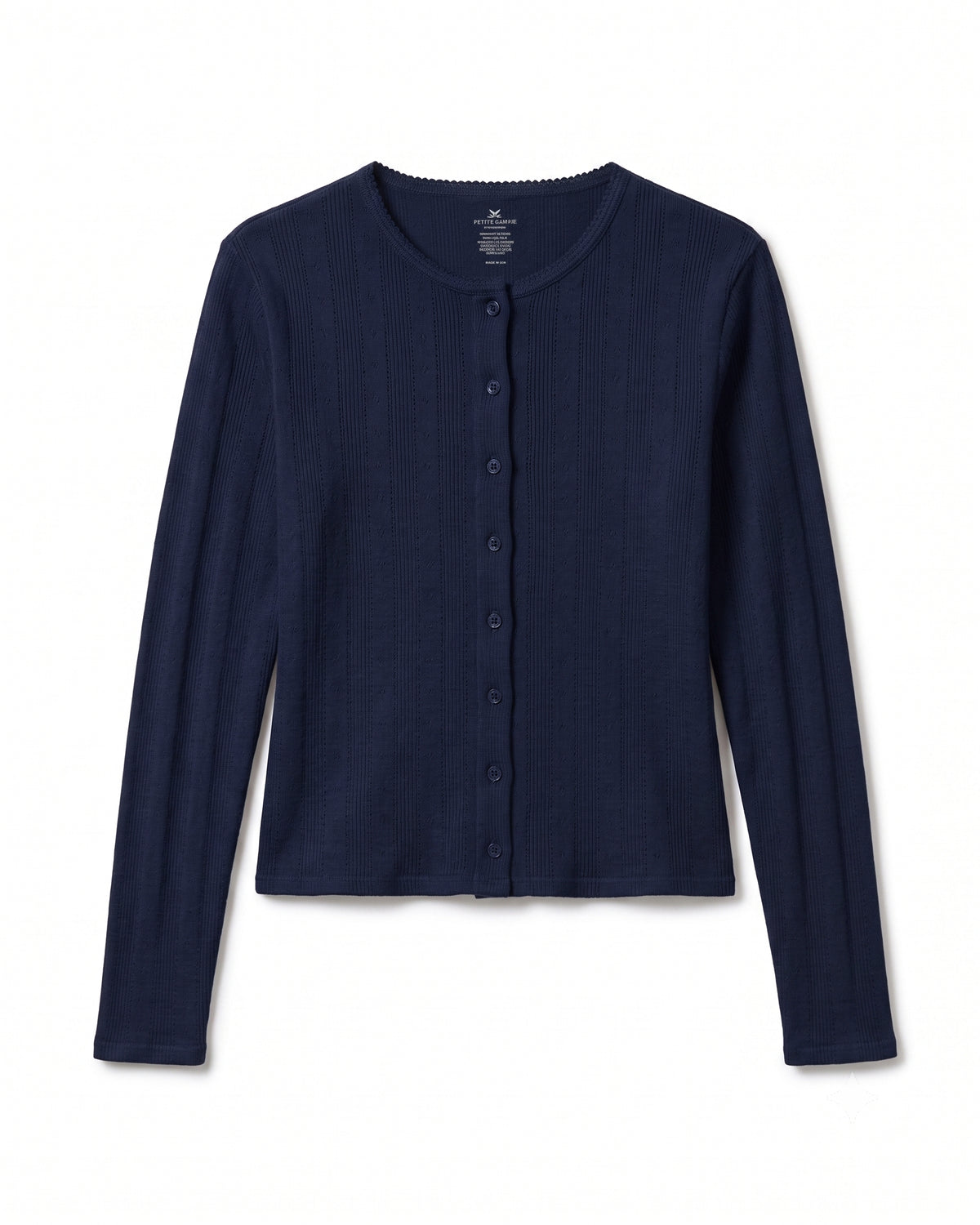 Pointelle Cardigan - Navy
