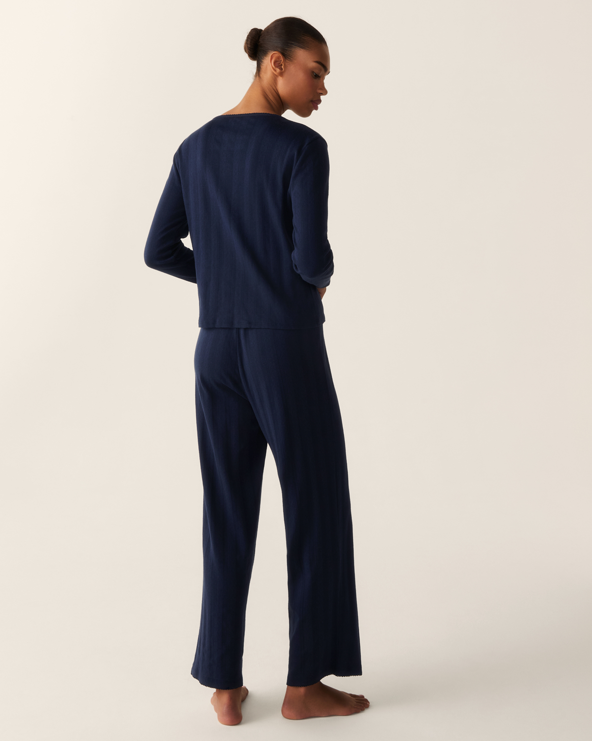 Pointelle Cardigan - Navy