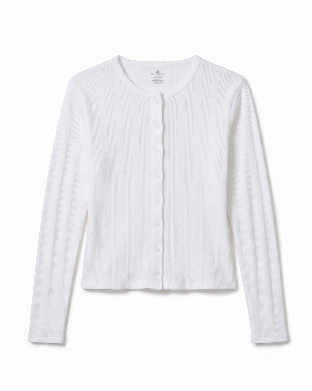 Pointelle Cardigan - White