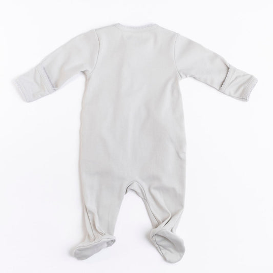 Pima Embroidered Footie - Blue Boat