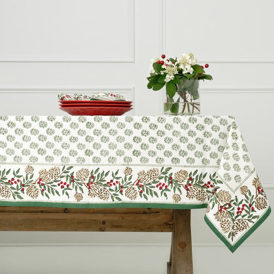 55"x55" Christmas Garland Tablecloth