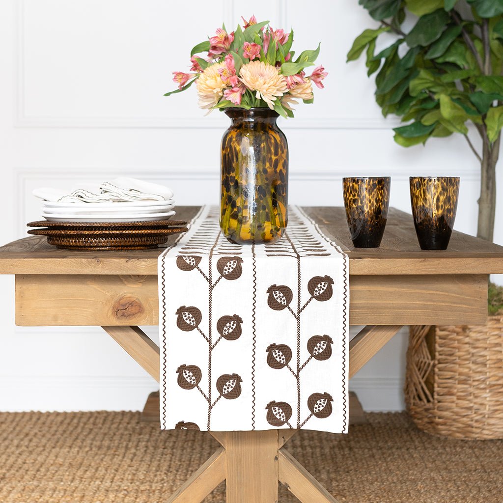 Table Runner - Crewel Brown