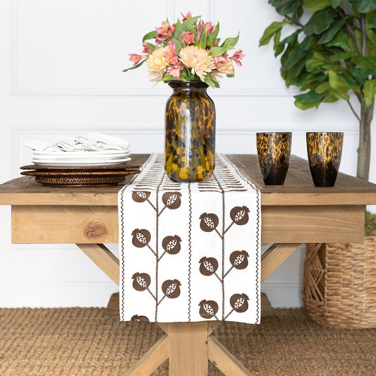 Table Runner - Crewel Brown