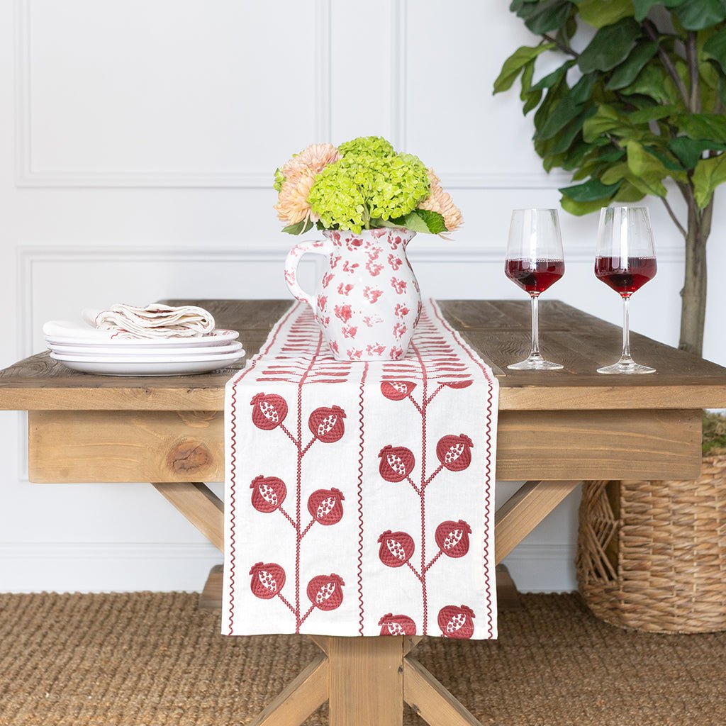 Table Runner - Crewel Burgundy