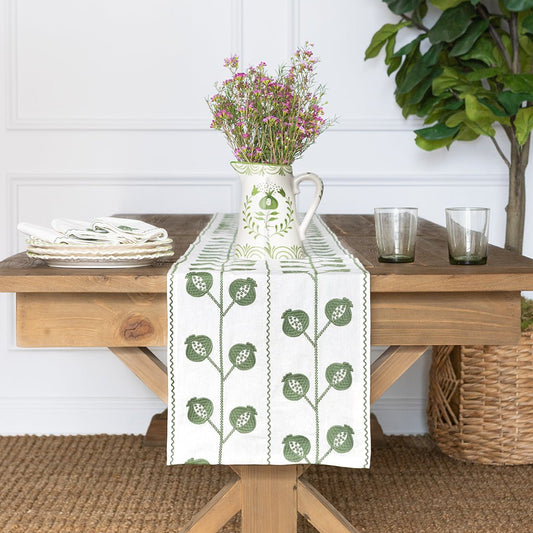 Table Runner - Crewel Green