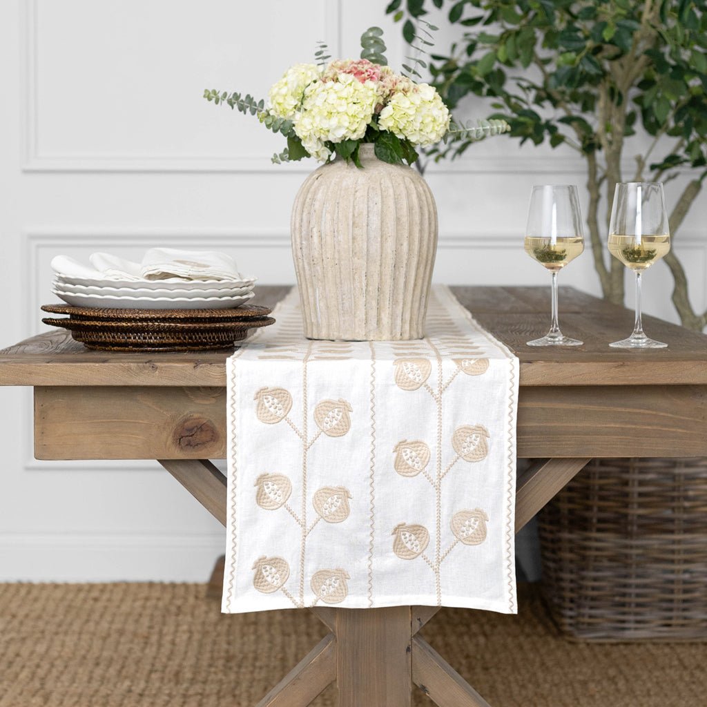 Table Runner - Crewel Natural