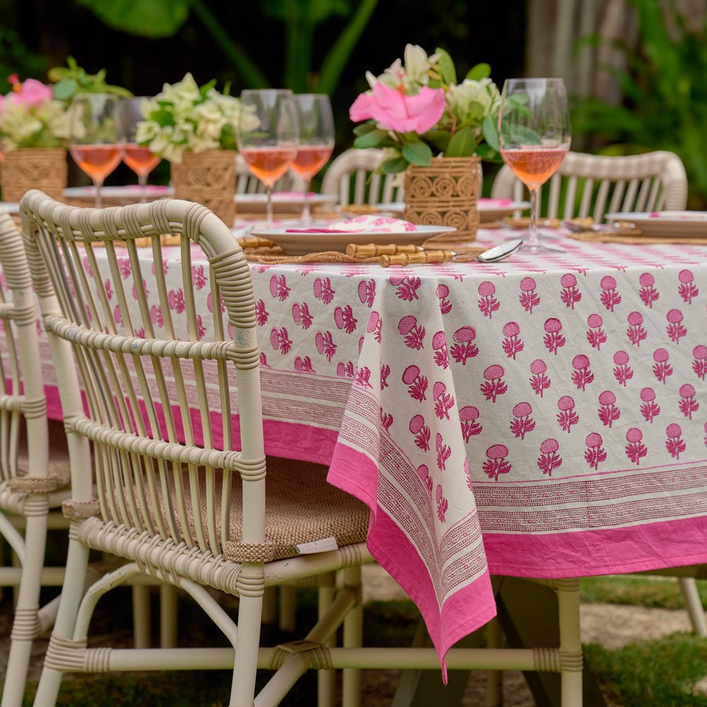 90" Round Rose Wine Tablecloth