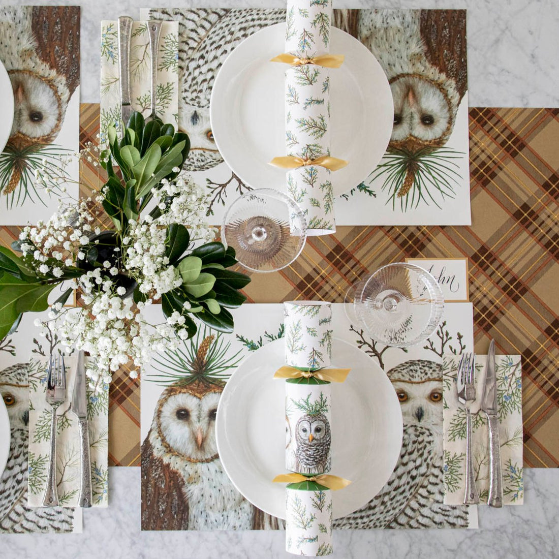 Festive Holiday Cracker Set of 6 - Winter Owls