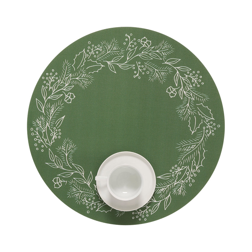 Chilewich - Wreath Print Round - Elm