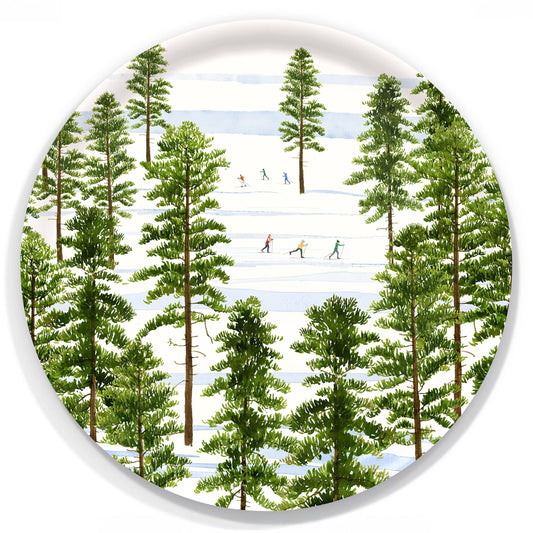 Caskata X Felix Doolittle Winter Skiers Large Round Tray
