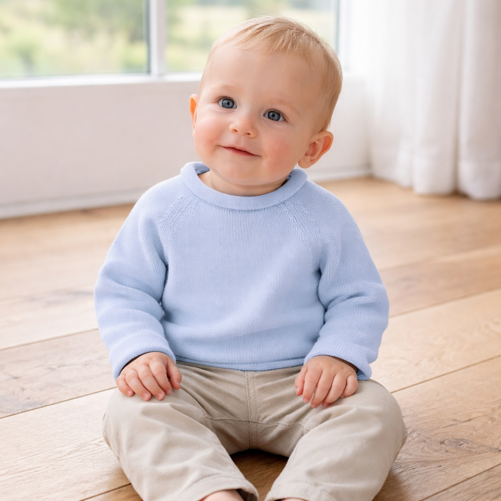 Essentials Knits Blue Raglan Sweater