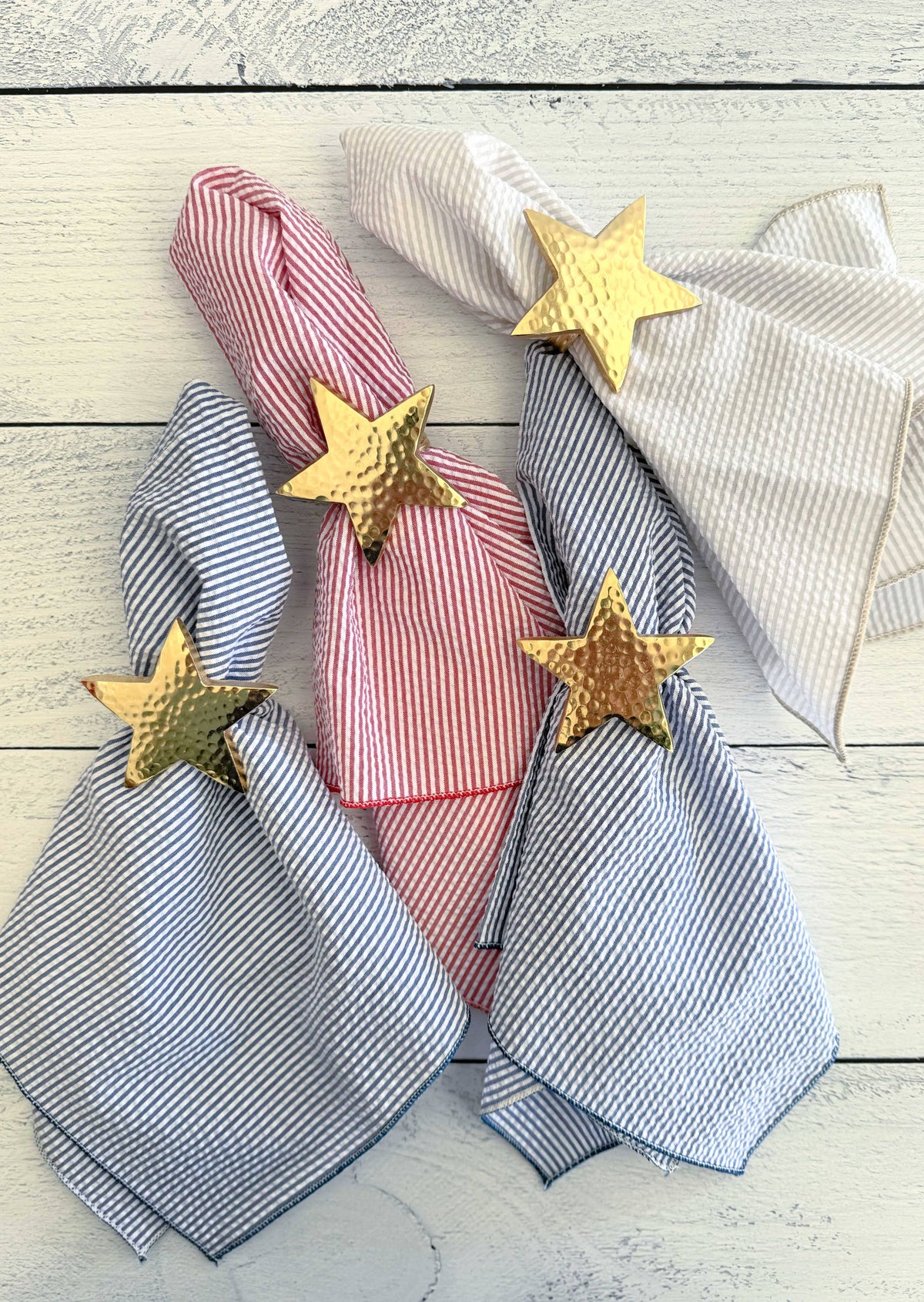 Gold Star Napkin Rings, Set of 4