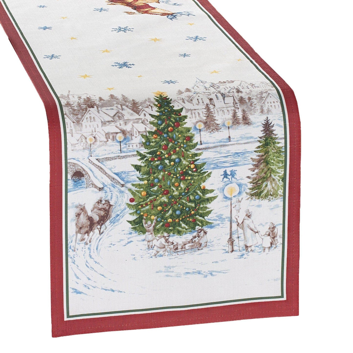 Santa’s Snowy Sleighride Christmas Table Runner - 13"x70"