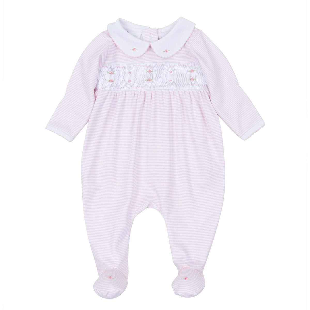 Anna Smocked Footie - Pink