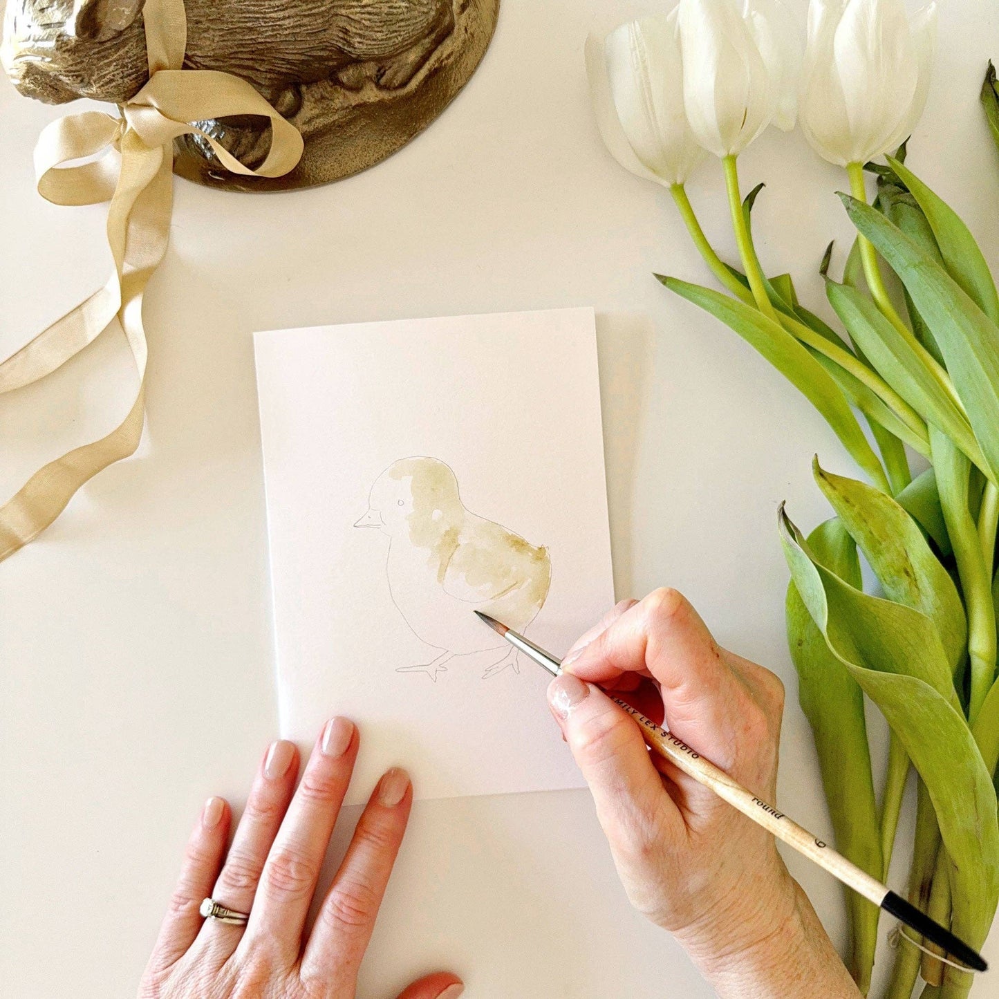 Set of 8 Paintable Notecards - Easter