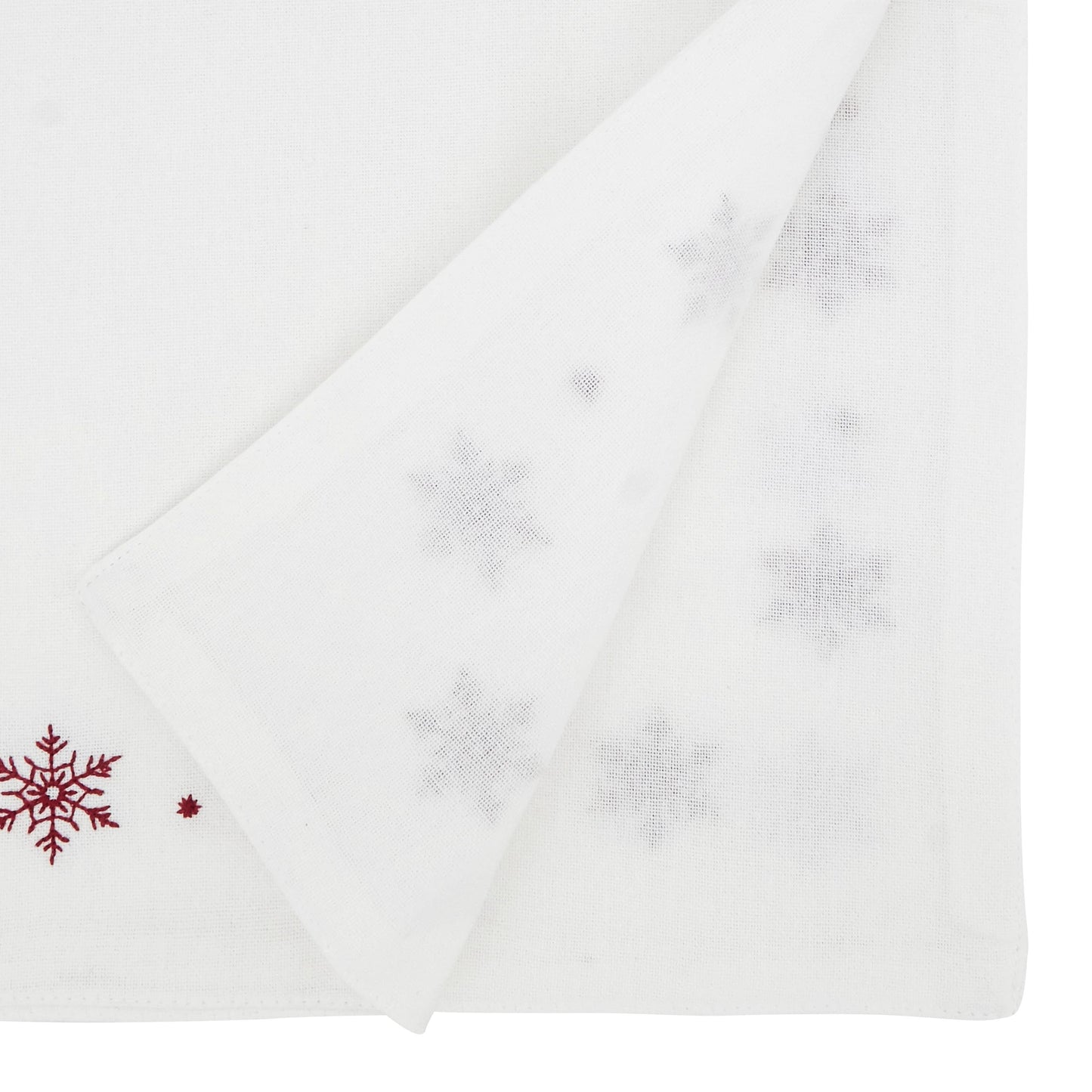 Winter Wonderland Embroidered Snowflake Runner: White