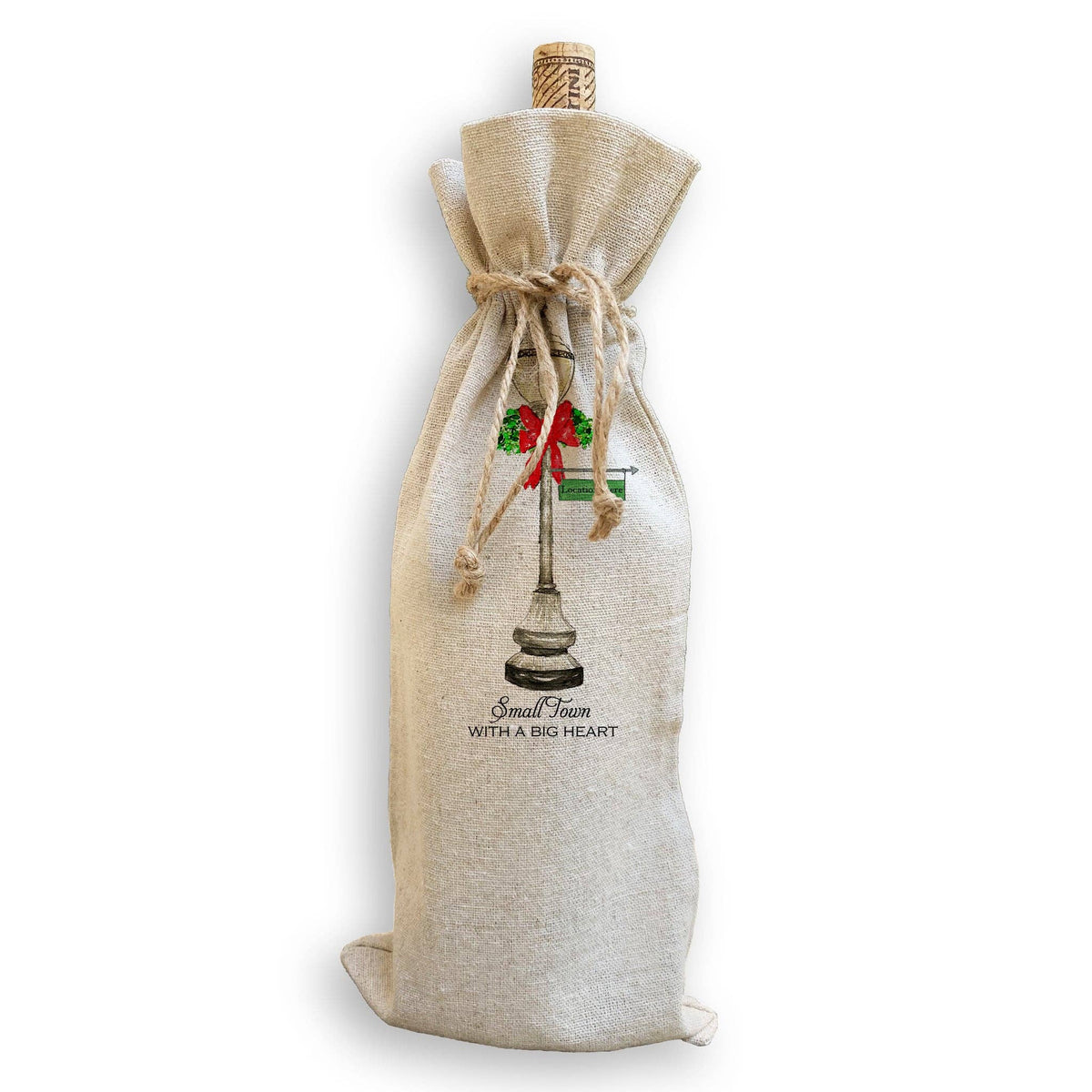 Hand Towel - Chargin Falls - Christmas Street Light - Natural