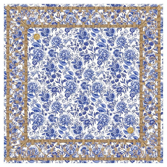 Mahjong Gaming Mat - Chinioserie Bleu