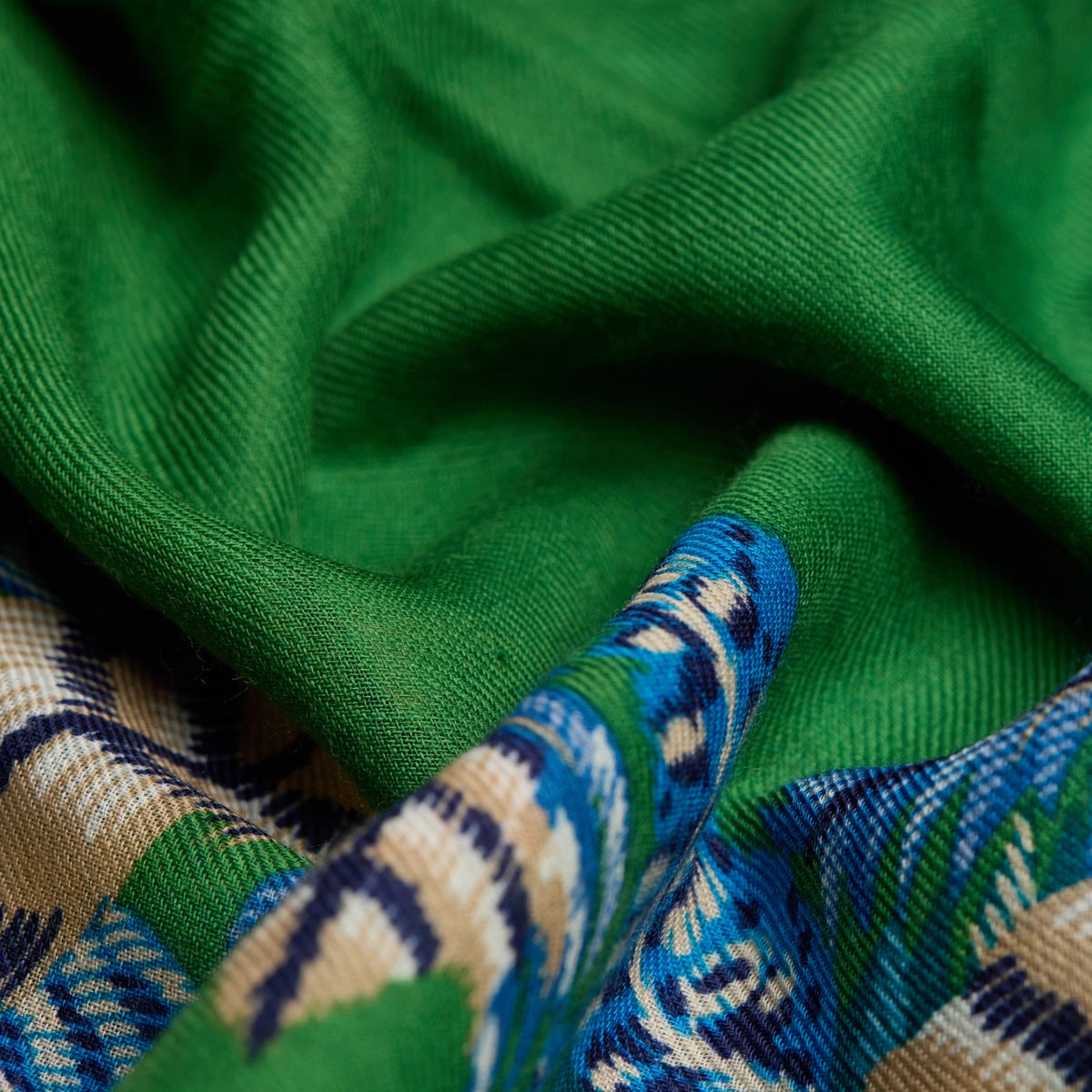 Square Scarf 100 - Plumes Green