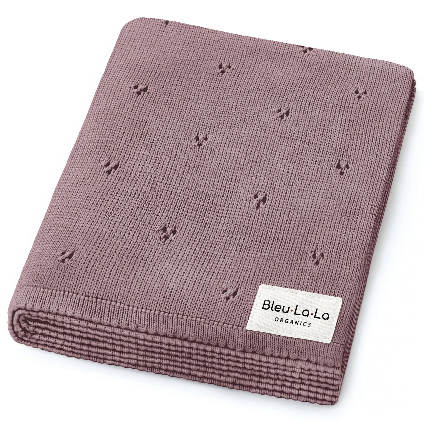 100% Organic Cotton Pointelle Swaddle Receiving Baby Blanket: Powder Blue