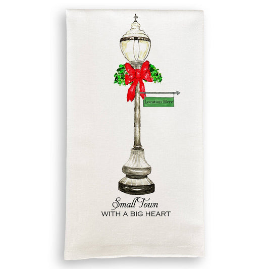 Hand Towel - Chargin Falls - Christmas Street Light - Natural