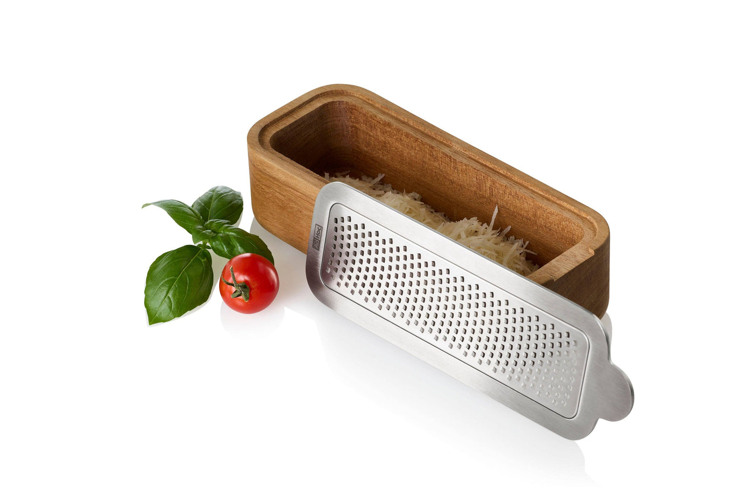 Rectangular Fine Grater with Wooden Bowl