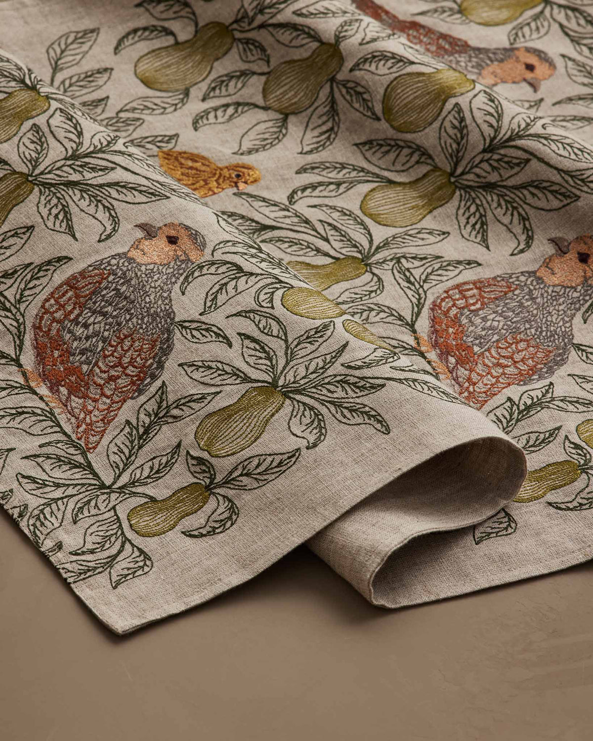 Partridge in a Pear Tree Table Runner: 76" × 18"